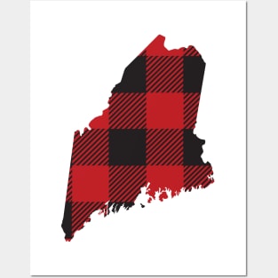 Maine State Flannel Plaid Design Posters and Art